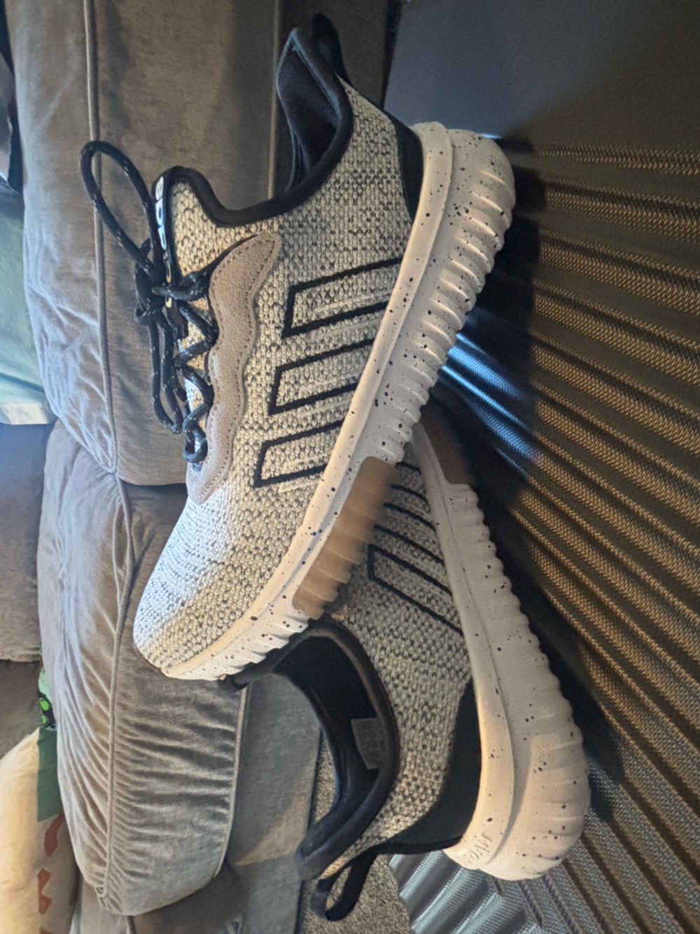 Adidas Grey and Black Knit Running Shoe NWOT